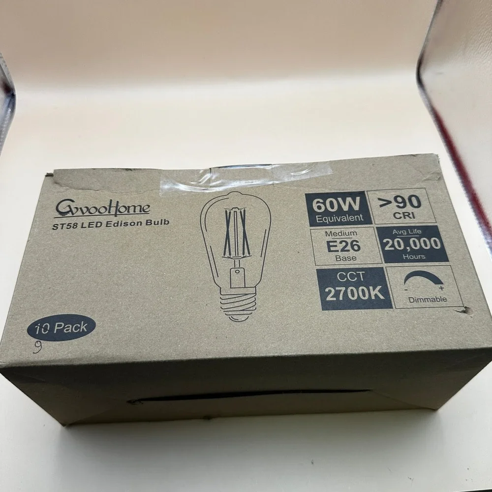 Pack of 9 LED Edison Bulbs Dimmable, E26, 6W 60W‎ Equivalent, 2700K Soft White